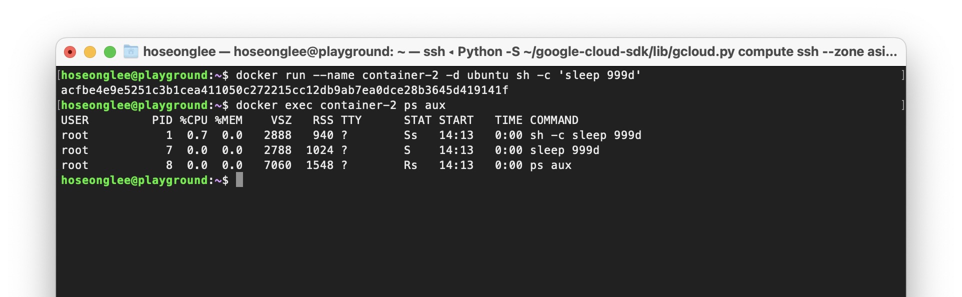 Run simple container