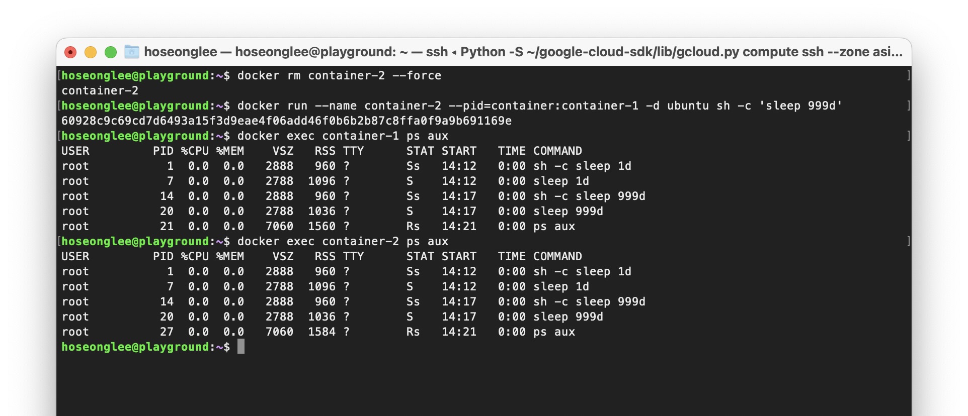 Run simple container